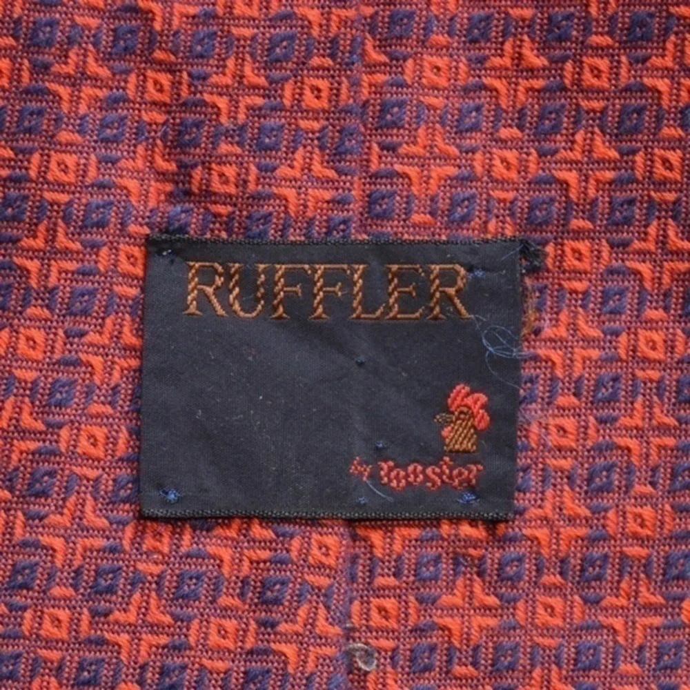 Vintage Rooster Ruffler 100% Cotton‎ Textured Print Tie